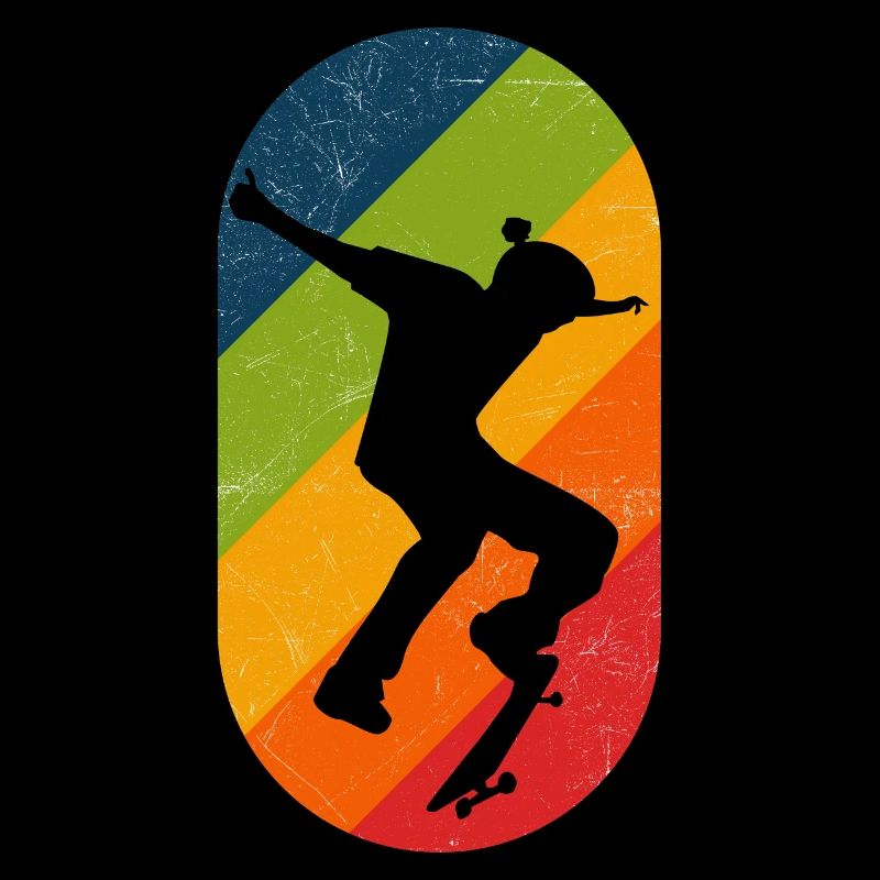 Skateboard Retro Kickflip Distressed