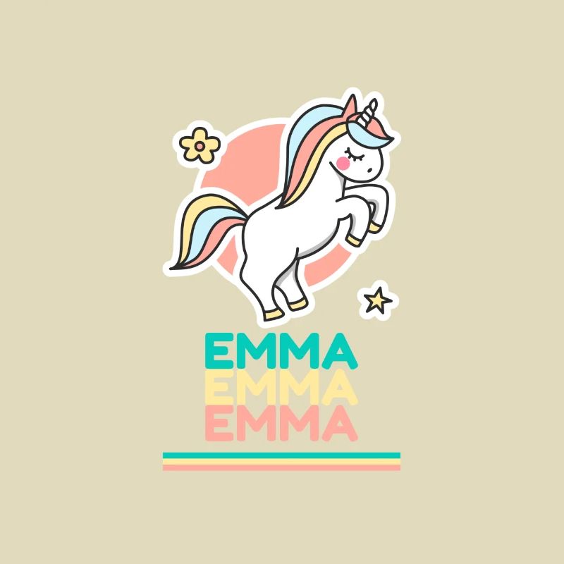 Emma Prénom Cadeau Douce Licorne