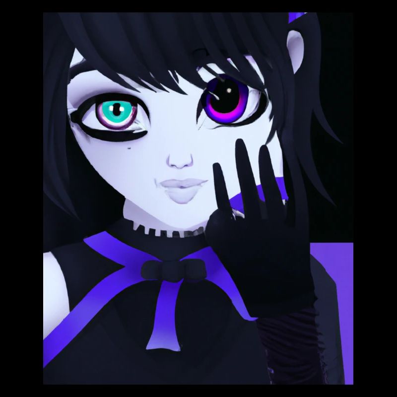 Goth Anime Vaporwave mignon et effrayant Goth