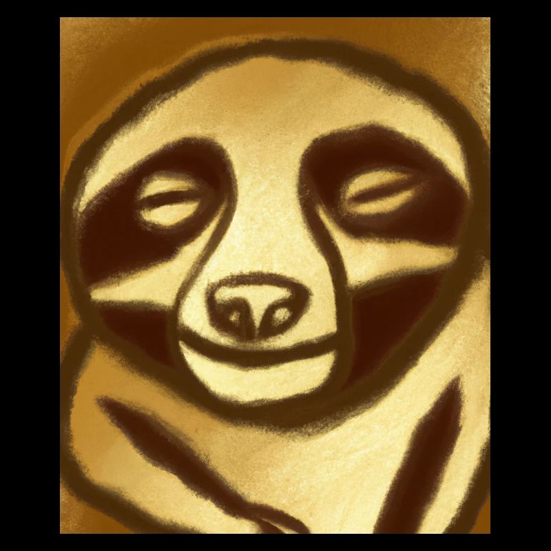 Sloth Portrait Funny Cubism Gustav Klimt