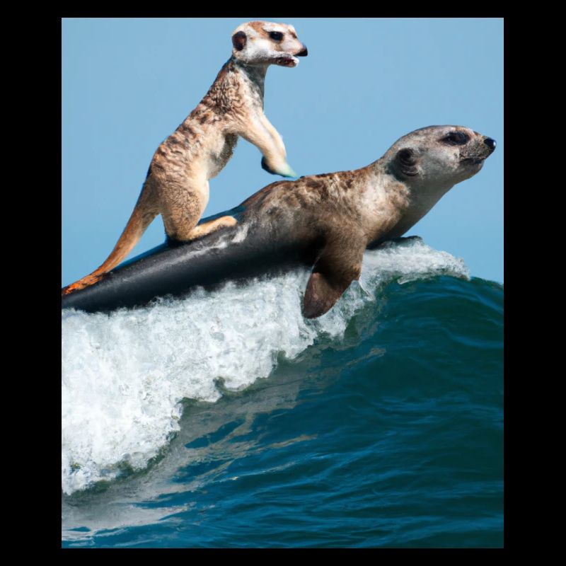 Otter Und Erdmännchen Otter Surft Auf Erdmännchen