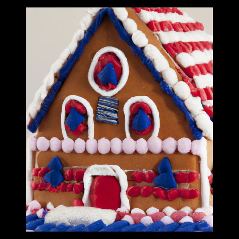 American Christmas Gingerbread House with US