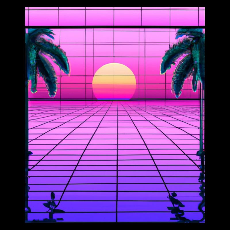 Vaporwave Sun Synthwave Sunset Palms
