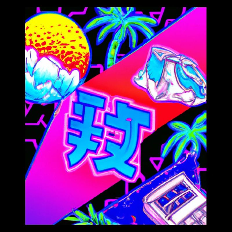 Synthwave Sun Hawaii Vaporwave Aesthetic