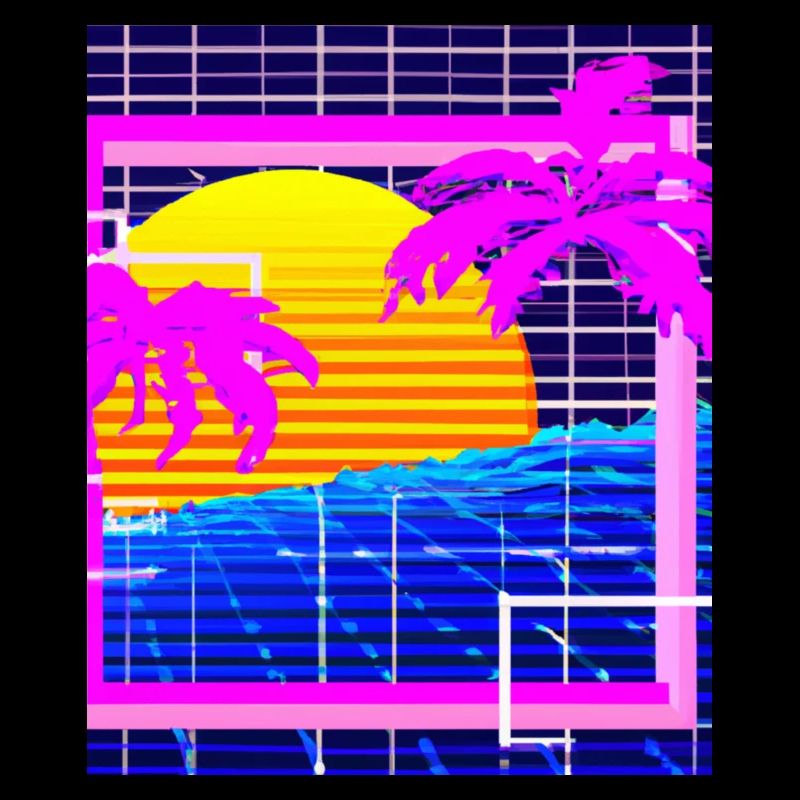 Synthwave Sun Hawaii Vaporwave Aesthetic