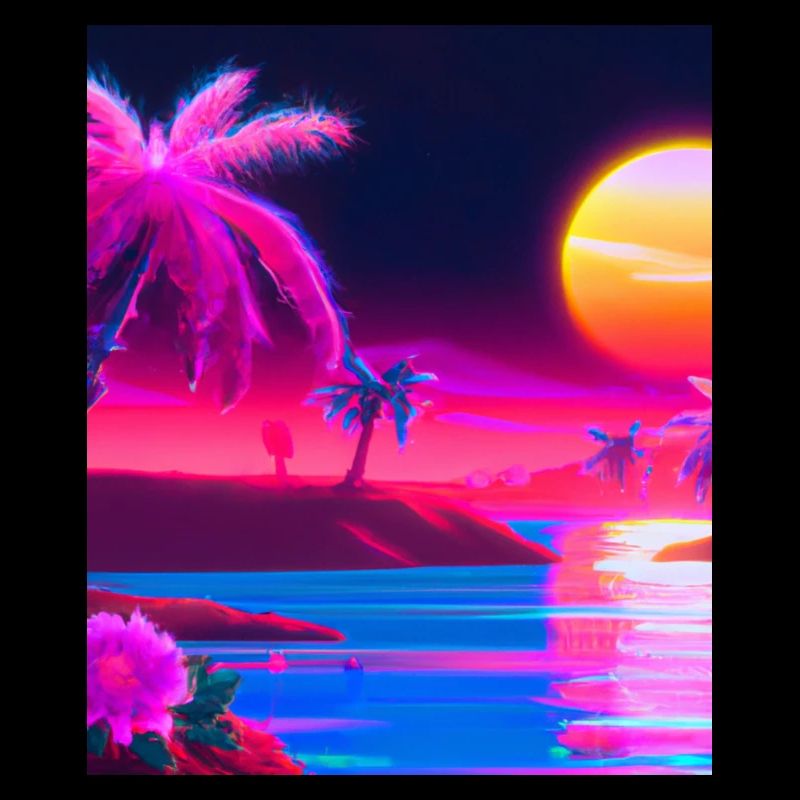 Synthwave Sun Hawaii Vaporwave Esthétique