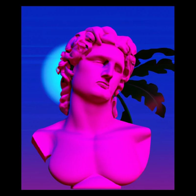 Vaporwave Statue Buste romain