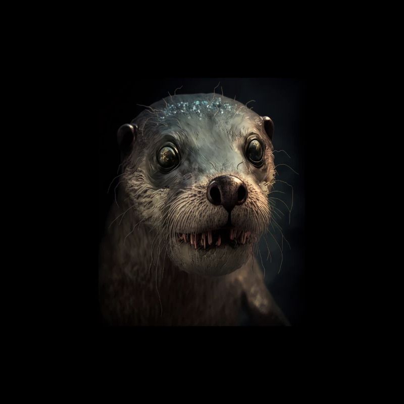 Creepy Otter Creature Spooky Zombie Otter