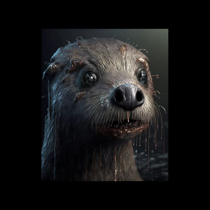 Creepy Otter Creature Spooky Zombie Otter