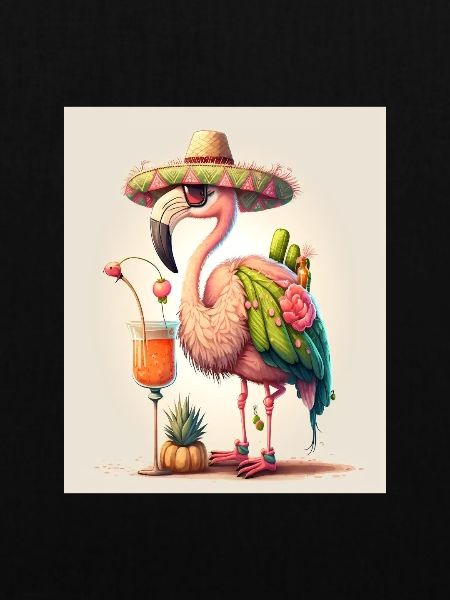 Flamingo Playing Musical Instruments Mexican