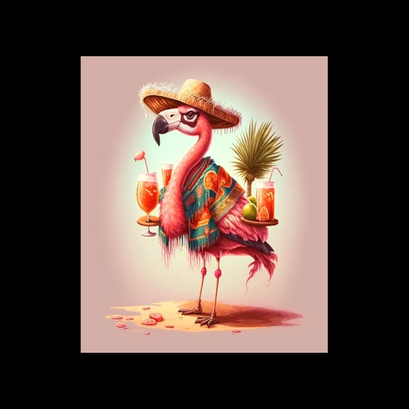 Flamingo Playing Musical Instruments Mexican