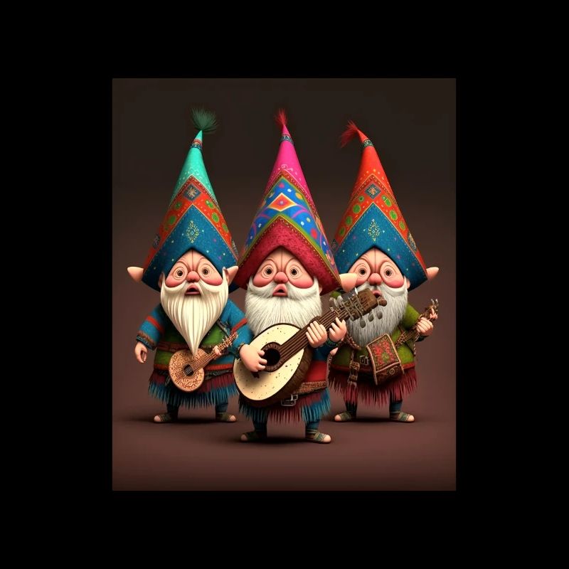 Gnome Playing Musical Instruments Mexican Gnomes