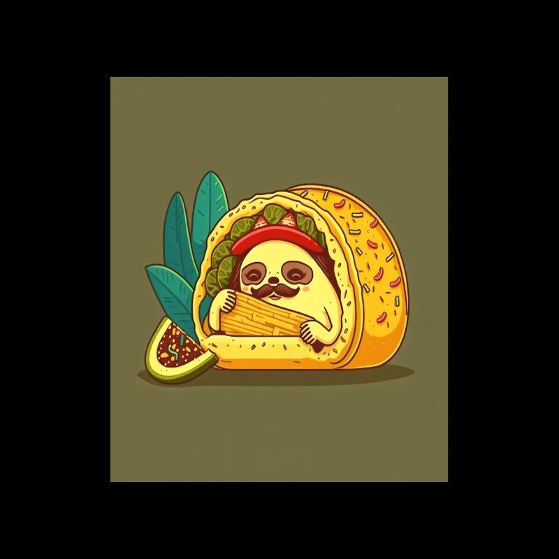 Sloth Sleeping In Taco Funny Sloth Taco Lover