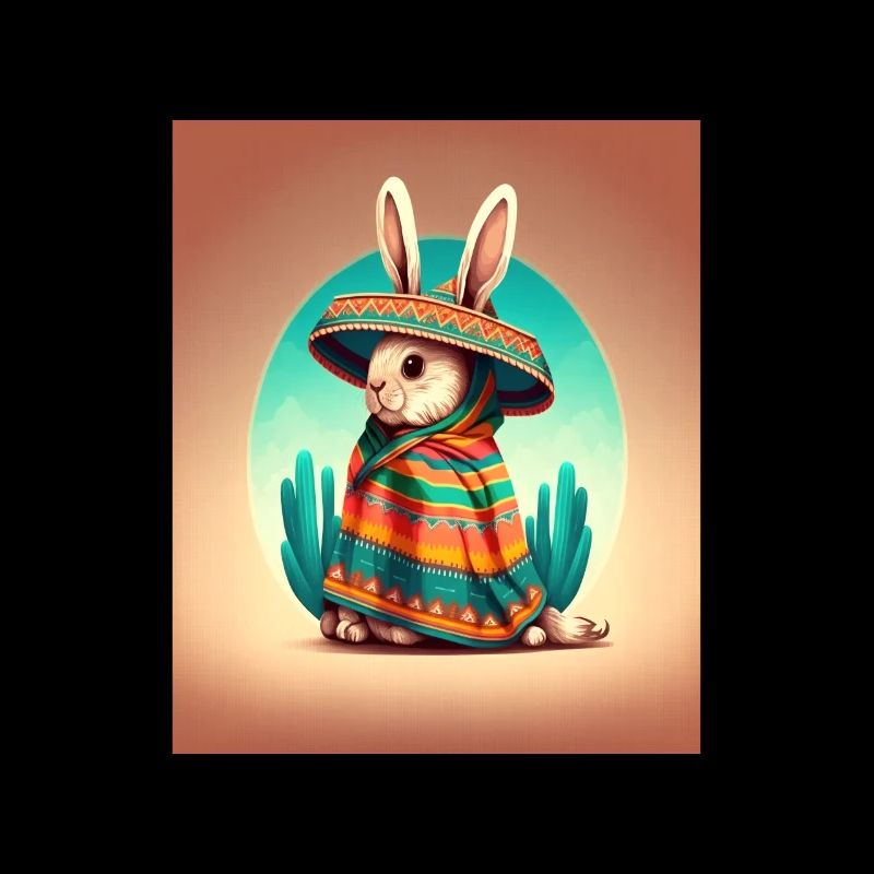 Dabbing Lapin En Costume Mexicain Année Du