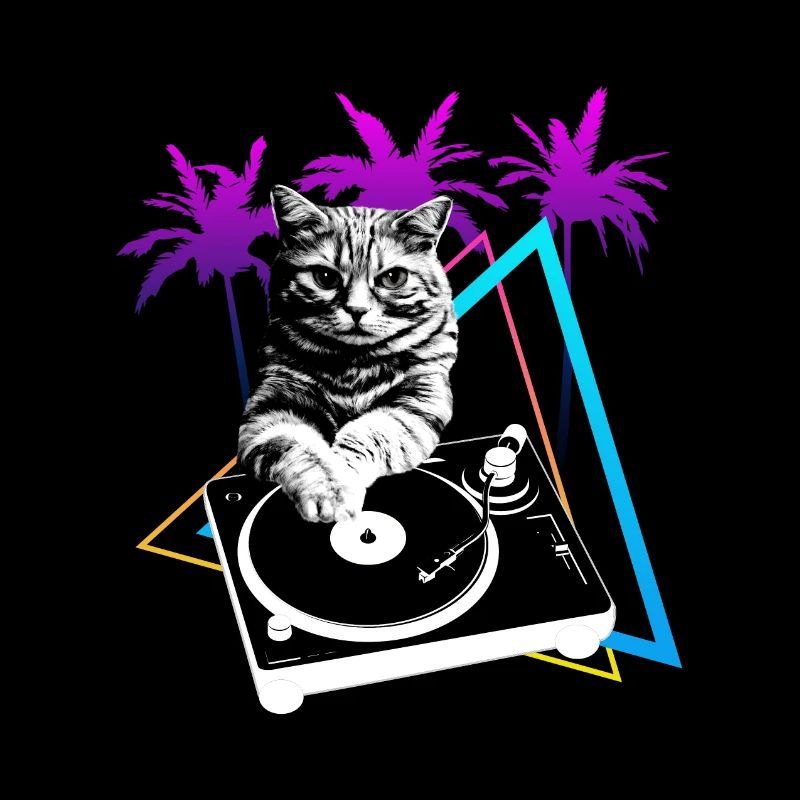 Cat Vinyl Record Turntable 80s