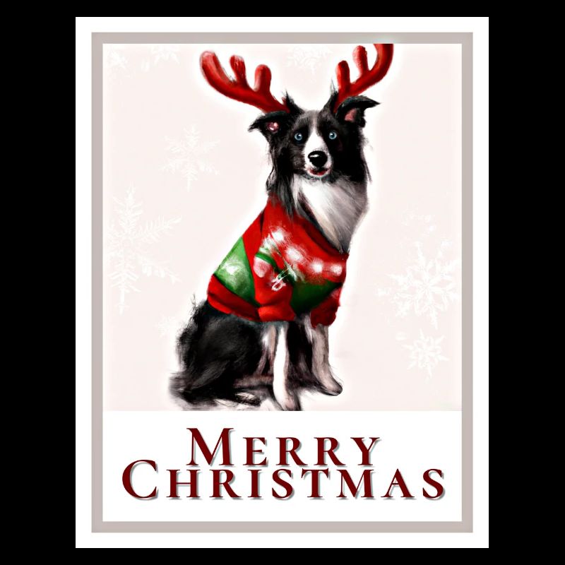 Border Collie Dog dans un pull de Noël