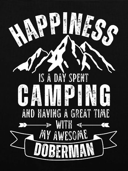 Camping und Dobermann