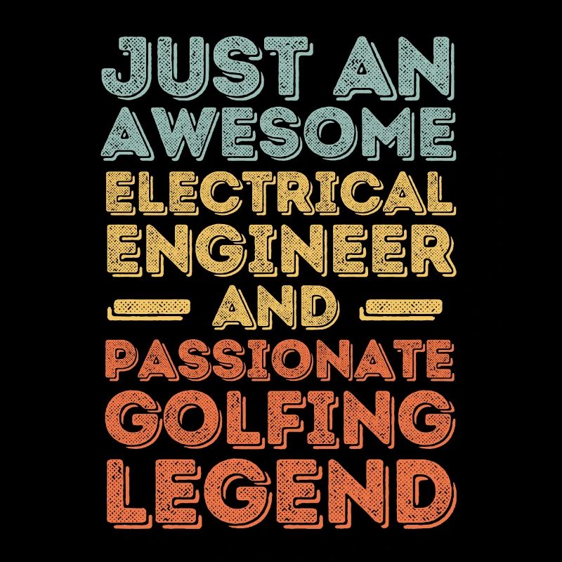 Electrical engineer golfing retro