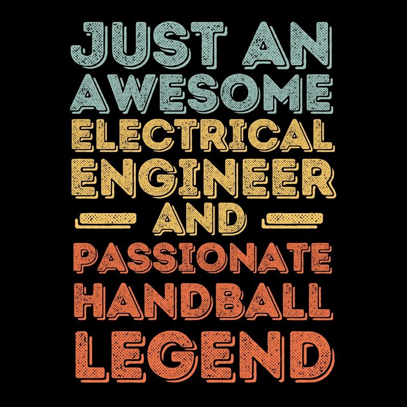 Electrical engineer handball retro