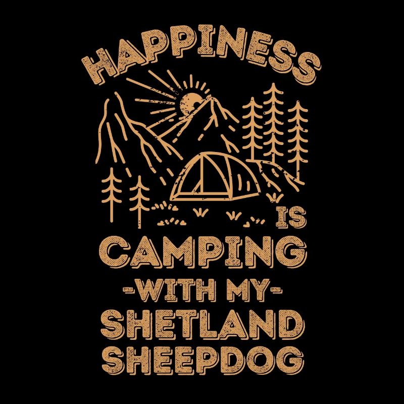 Camping mit Shetland-Schäferhund