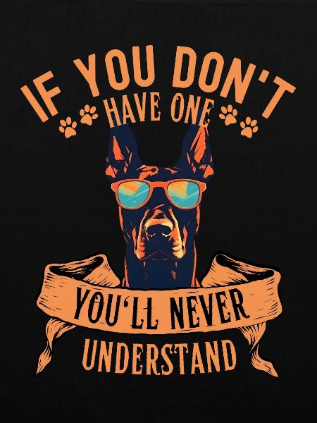 Dobermann mit sonnenbrille