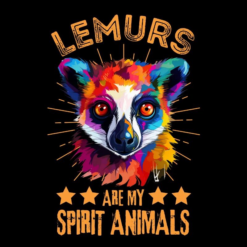 Bunter Lemur Farbkleckse Farbspritzer
