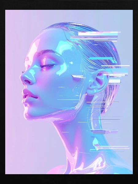 Holographisches Glitch-Porträt
