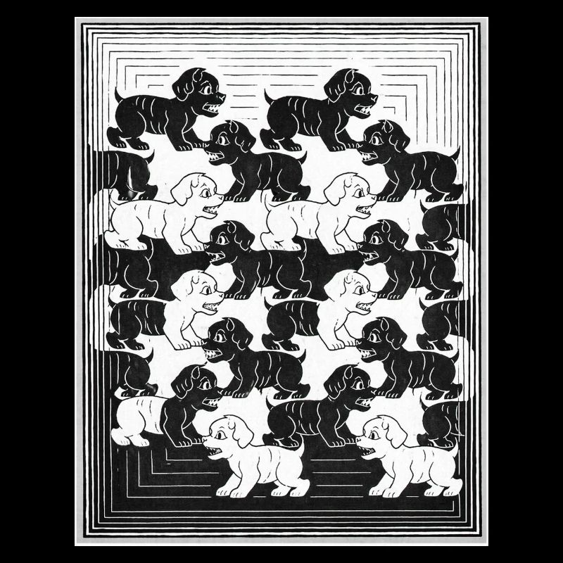 Dackelwelpen im monochromen Muster