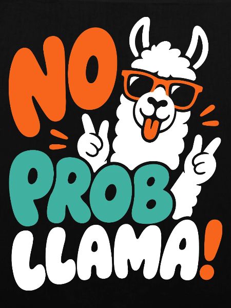 Lama mit Peace-Zeichen – No Prob Llama