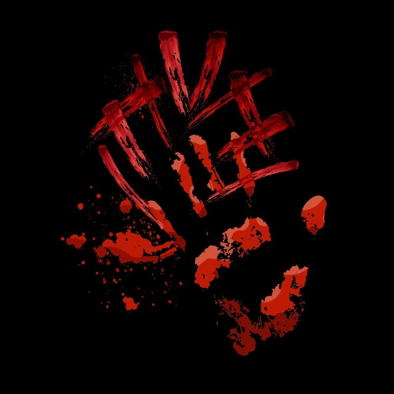 Protège-dents à empreinte de main éclaboussures de sang