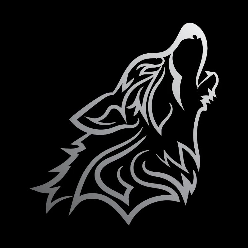 Hurlant Wolf - Drôle Graphique Silvered Wolf Design