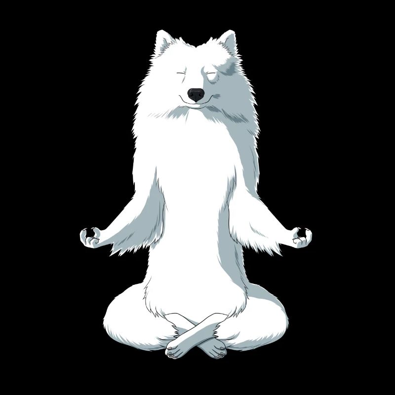 Meditierender JapanSpitz Hund