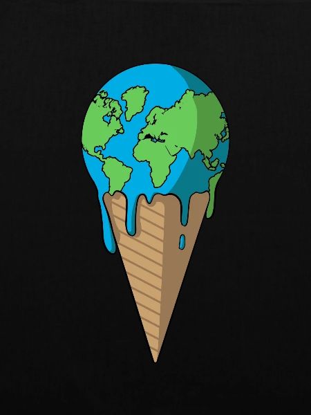 Planet Erde in Eiswaffel