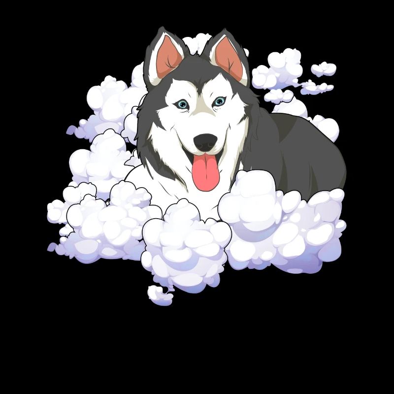 Siberian Sled Dog Gift Clouds Husky