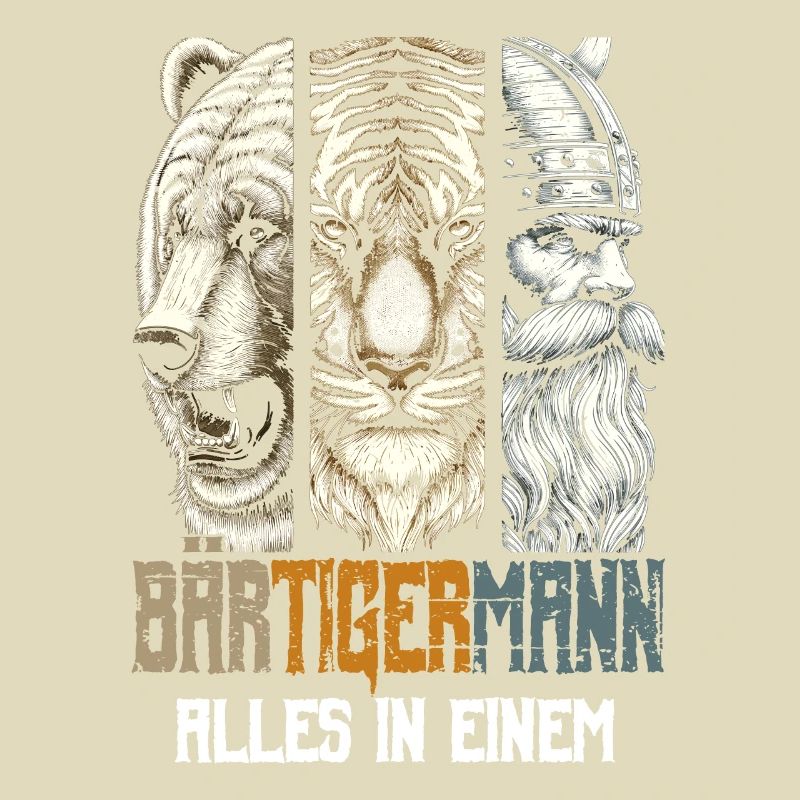 Bärtigermann Bär Tiger Mann Geschenk Bart Sprüche