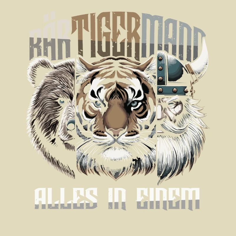 Bärtigermann Bär Tiger Mann Geschenk Bart Sprüche