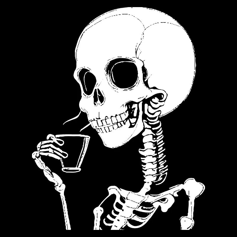 Sarcastic Funny Skeleton Drinking Espresso Coffee