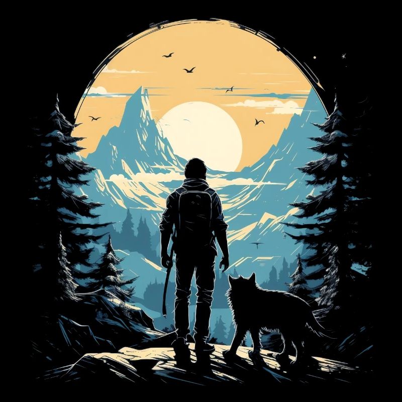 Junger Mann und sein Wolf 2