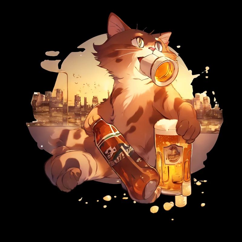 Paws & Pints: Katze mit Bier-Tee