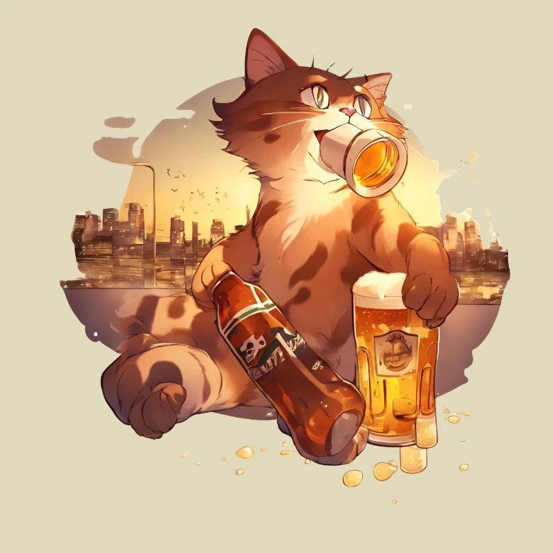 Paws & Pints: Katze mit Bier-Tee