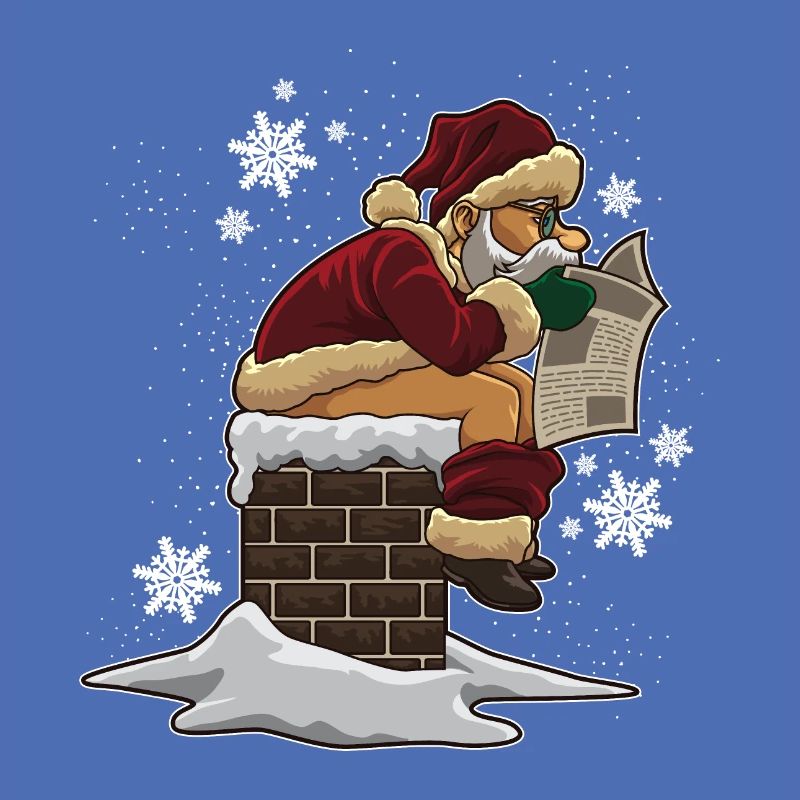 Le père Noël déchie dans la cheminée
