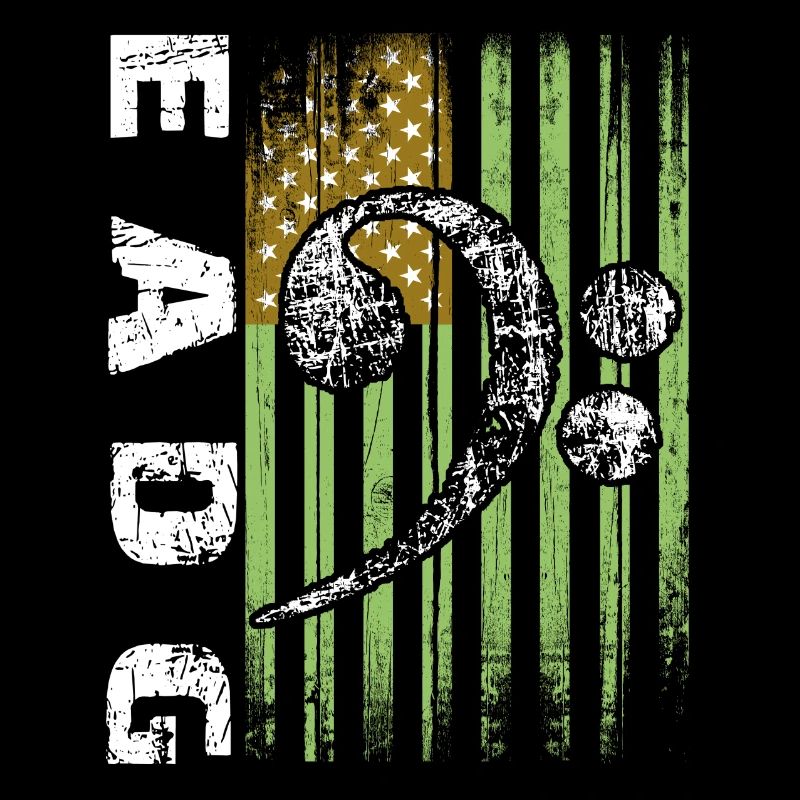 Notes de basse EADG avec drapeau américain