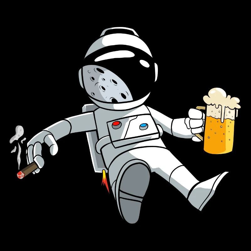 Lustige Astronaut mit Bier