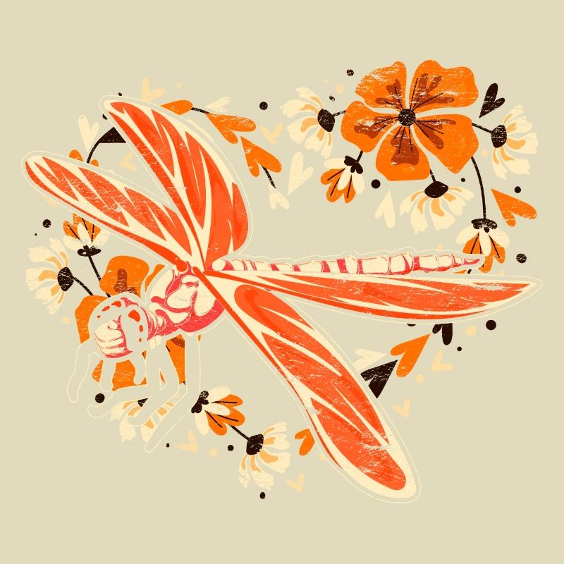Fleurs Insecte Animal Lover Cadeau Libellule