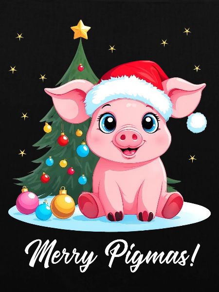 Schwein Weihnachten Landwirt Merry Pigmas