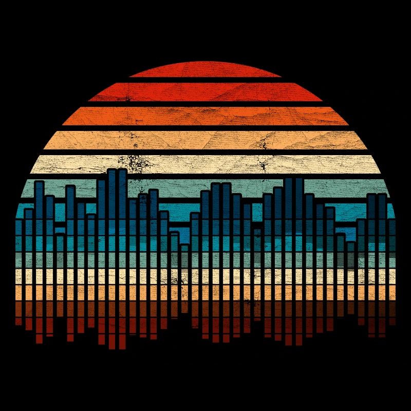 Musiker Geschenk Retro Soundwave