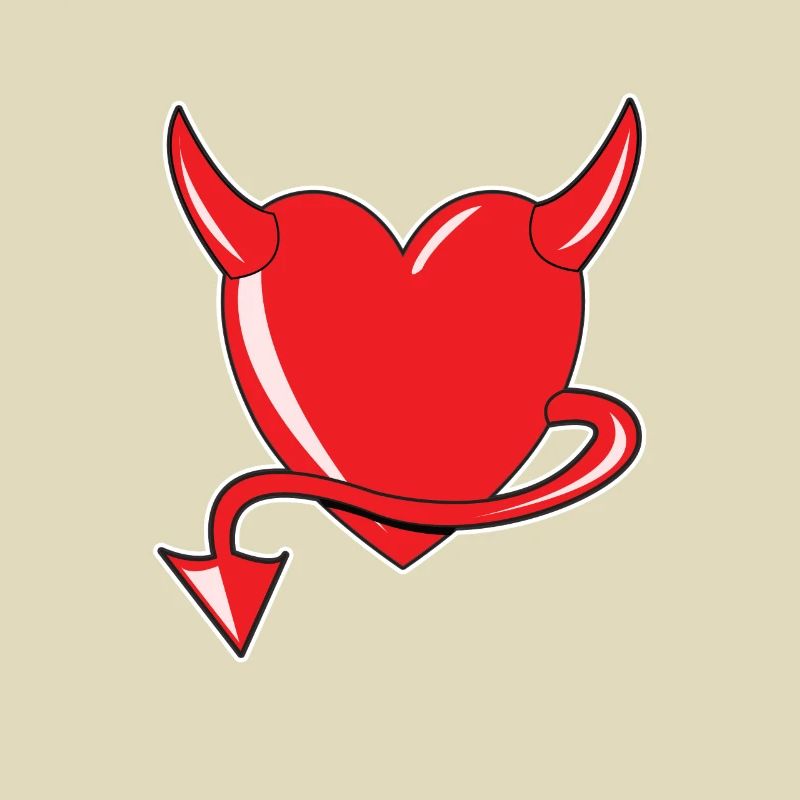 Red Heart - Devil Heart - Devil's Heart - Gift