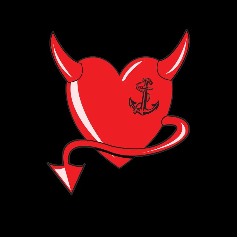 Rotes Herz - Devil Heart - Teufelsherz - Geschenk