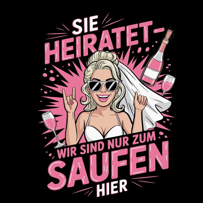 Funny German Hen Party Sie Heiratet Design