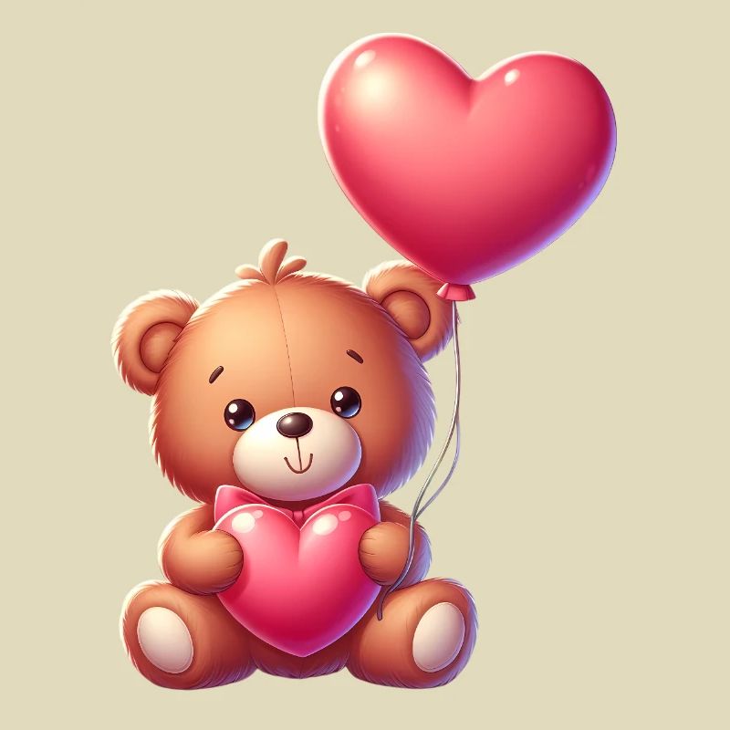 Teddybär mit Herzballon